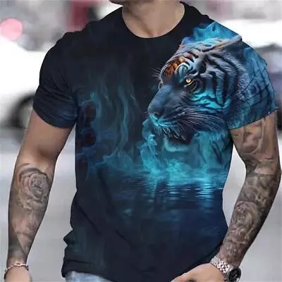 Mens Graphic Print T-Shirt Top Panther Leopard Design Sizes XS-6XL • $25.60