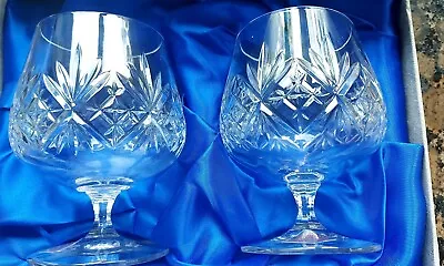 £14.95 • Buy Edinburgh Crystal Continental Pair Of Brandy Glasses, Boxed