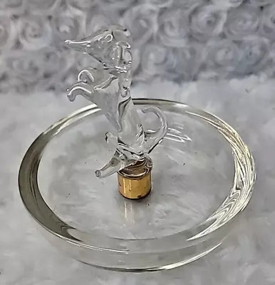 Dachshund Weiner Dog Ring Holder Clear Glass Vanity  • $15