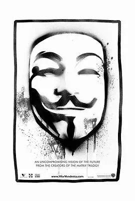  V FOR VENDETTA  Movie Poster [Licensed-NEW-USA] 27x40  Theater Size Guy Fawkes • $24.99
