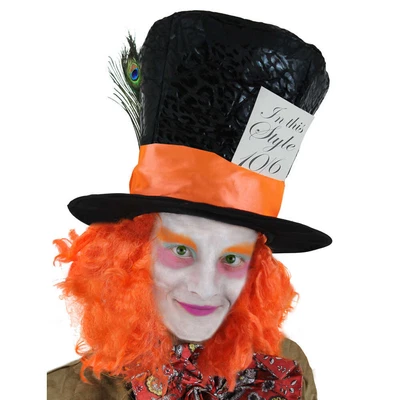 £11.99 • Buy Mad Hatter Top Hat With Hair Book Week Character Fancy Dress Costume Accessory