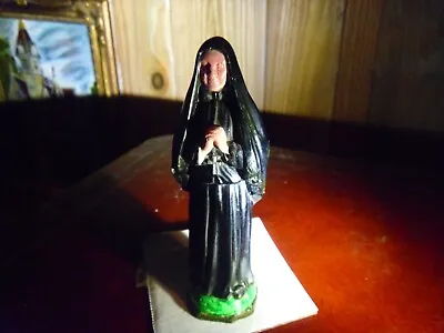 Antique Spelter 5  Mother CABRINI Miniature Statuette Religious Made In France • $54