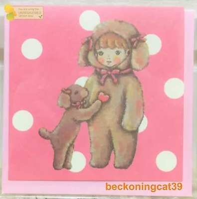 LAST Animal Dog Girl Mini Folded Greeting Card SET All Occasion MADE IN JAPAN • $3.15