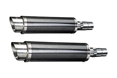 Delkevic Slip On Kawasaki EN500C Vulcan 14  Carbon Round Muffler Exhaust 96-09 • $615.99