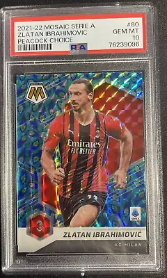 Panini 21-22 Mosaic Serie A AC Milan Zlatan Ibrahimovic Peacock PSA 10 • $800