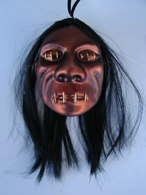 Scary Shrunken Head With Hair Glass Christmas Halloween Spooky Ornament • $43