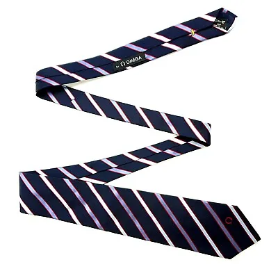 £40.76 • Buy Ermenegildo Zegna Silk Tie Omega Blue Grey Striped