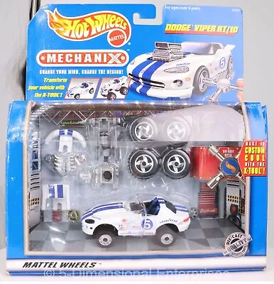 1997 Hot Wheels MECHANIX DODGE VIPER RT/10 #21917 White Blue Stripe New In Pack • $22.39