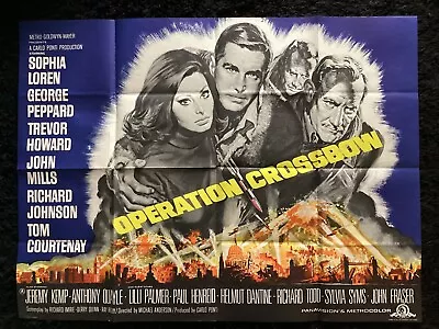 Operation Crossbow Quad Poster 1965 Sophia Loren George Peppard • £100