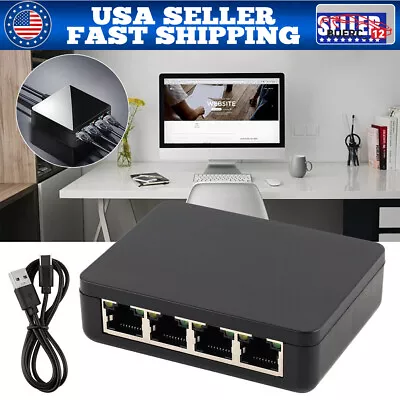 4 Port Gigabit Ethernet Network Switch RJ45 Ethernet Splitter 1Gbps Plug & Play • $17.65