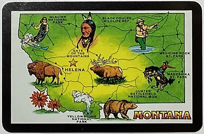 Montana Map Vintage Single Swap Playing Card Joker • $1.95