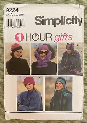 Simplicity 9224 Misses Men’s Teens Vest Mittens & Hats Sewing Pattern Uncut • $7.99