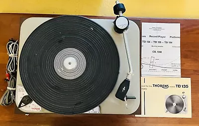 Vintage Thorens TD135 Turntable Switzerland W/ Manual • $338.30