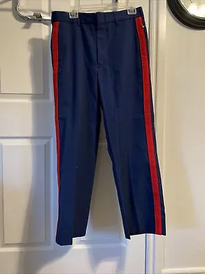 US MARINE CORPS USMC DARK BLUE WITH BLOOD STRIPE UNIFORM PANTS Size 33 Reg #3141 • $42