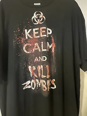 Keep Calm And Kill Zombies T Shirt Size 2XL Brand New • £5