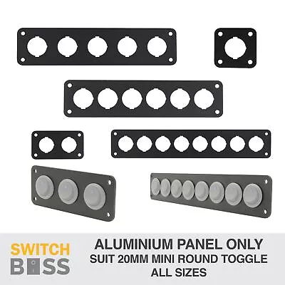 20mm Mini Round TOGGLE ROCKER SWITCH PANEL Only Aluminium 12v Marine ALL SIZES • $18