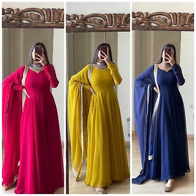 £29.99 • Buy New Gown Pakistani Indian Wedding Party Wear Dress Bollywood Suit Anarkali Gown