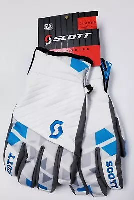 NEW $70 Scott Stencil Insulated Leather Ski Gloves Winter Mens Unisex White Blue • $19.99