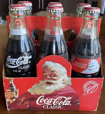 Vintage Holiday 1991 Santa Christmas Coca Cola Mini Coke 6Pack 8oz Commemorative • $14.99