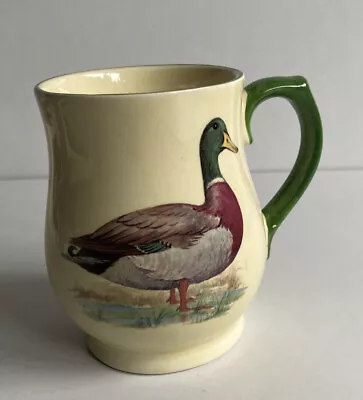 £8.99 • Buy Vintage Heron Cross Pottery Mug Duck Cream & Green