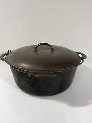 Vintage Cast Iron Dutch Oven No. 8 Lid And Hanging Handle Heavy #8  Camping Fire • $47