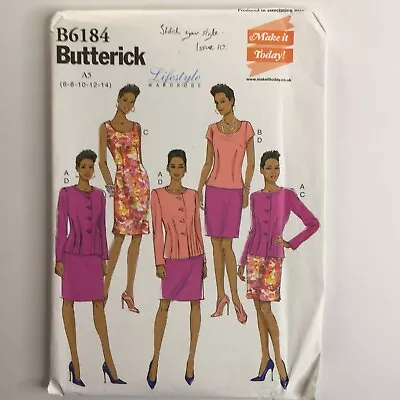 Butterick 6184 Shell Shirt Top Jacket Shaped Dress Ladies New Uncut Pattern • £10.50