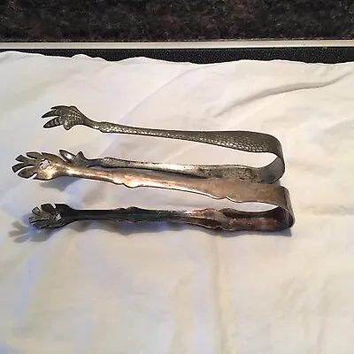 Vintage Silverplate Ice Bucket Tongs & Vintage Metal Ice Bucket Tongs Decorative • $23