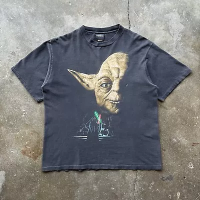 Vintage 1995 Single Stitch Star Wars Return Of The Jedi Yoda Graphic Shirt XL • $275