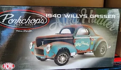 ACME 1:18 PorkChop's 1940 Willys Gasser Alky Hauler Model Rusted Green A1800920 • $189.99