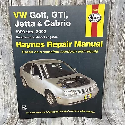 VW Golf GTI Jetta Cabrio Service Repair Manual 2002 2001 2000 1999 Diesel & Gas • $29.95