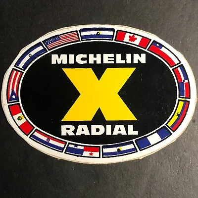 Michelin X Radial Tires Auto Sticker 2 1/4  C1970 W/ Many Country Flags • $6.99