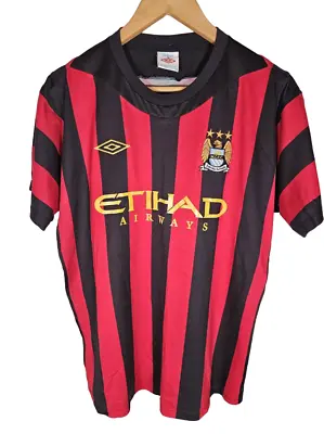 Mens Manchester City Football Shirt Away Shirt 2011-12 Size 44 #kun Aguero • $49.31