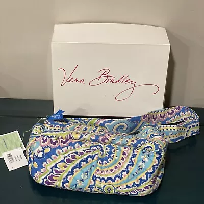 NWT Vera Bradley Maggie Capri Mini Bag Shoulder Purse Blue Floral Paisley W Box • $29.99