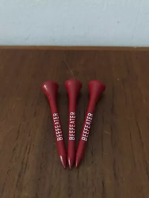 Vintage Beefeater Gin Lot Of 3 Red Wooden Golf Tees Wood Alcohol Liquor • $12.99