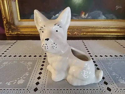 Vintage McCoy Style Scottish Terrier Scottie Dog Art Pottery Planter • $11.99