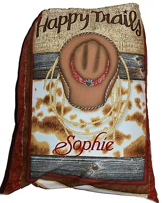 Shop Book / Library Bag | Toy Bag | Cow Girl  Happy Trail Hat | 1st Name FREE • $24