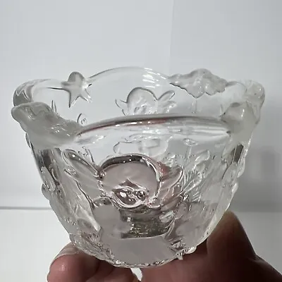 Mikasa Embossed Angels Frosted Crystal Christmas Votive Tealight Candle Holder  • $8.99