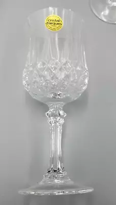 Longchamp Water Goblets 7-1/4” Cristal D'Arques French Cut Crystal 8 Set Vtg Box • $53.99