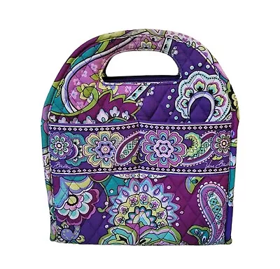 VERA BRADLEY Heather Paisley Purple Floral Insulated Lunch Bag Tote • $19.99