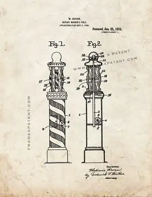 Rotary Barber's Pole Patent Print Old Look • $19.32