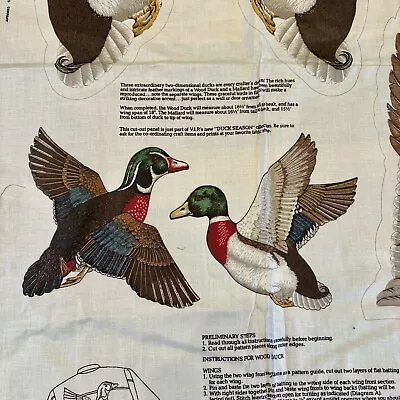 VIP Cranston Fabric Panel Mallard Duck & Wood Duck Cut N Sew • $10