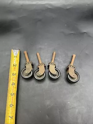 Vintage Heavy Duty Brass Swivel Caster Wheels - 1 1/2  Wheels -  (Set Of 4) • $12.92