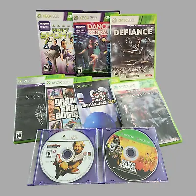 Lot Of 10 Incomplete & Partial Game Discs For Xbox One Xbox 360 & Kinect READ! • $10