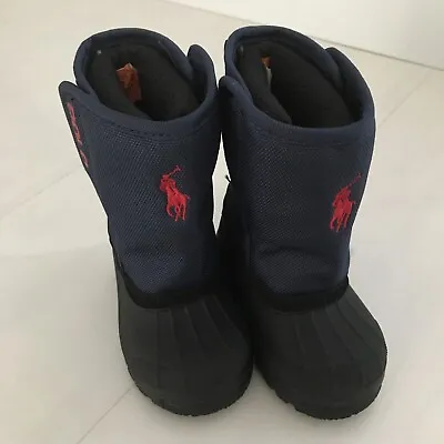Polo Ralph Lauren Infant Baby Fleece Lined Winter Boots Wellies UK 4.5 Euro 21 • £22