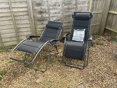 Kampa Opulence Reclining Chairs - 2 Off - Caravan & Motorhome - Used Once Black • £41