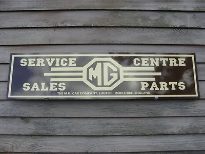 40's-50's Mg  Crackers/cream Metal British Sports Car Dealer Sign/ad-garage Art • $72.99