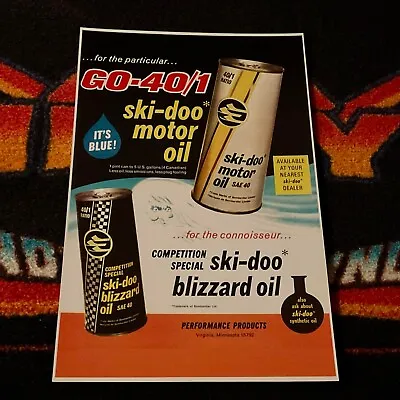 🏁 ‘72/73 SKI-DOO BLIZZARD Snowmobile Oil Poster vintage Sled 40/1 Oil Can • $21.88