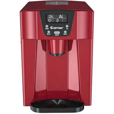 2 In 1 Ice Maker Water Dispenser Countertop 36Lbs/24H LCD Display Home Red • $179.95