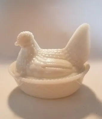 Vintage Hen On Nest Milk Glass Grear For Easter Candy Eggs • $14