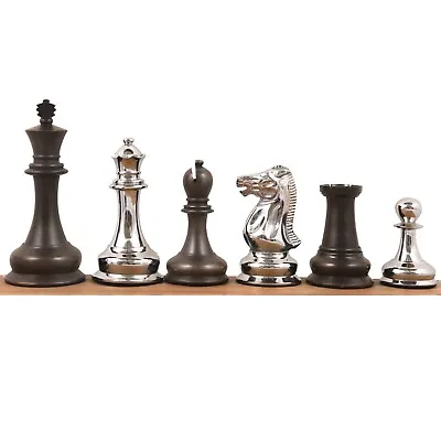 £228.60 • Buy 4.5  Jacques Staunton 1849 - Luxury Brass Metal Chess Pieces Only Set - Silver